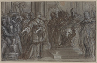 E 053
<br/>
De koningin van Sheba voor Salomon
<br/>
<em>Cortona, Pietro da (1596-1669)</em>